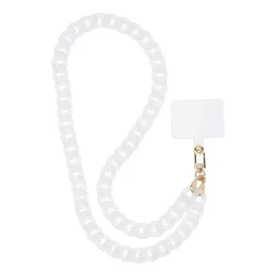 Cordon universel avec chaine plastique 80 cm (boucle poignet 40 cm) Blanc
