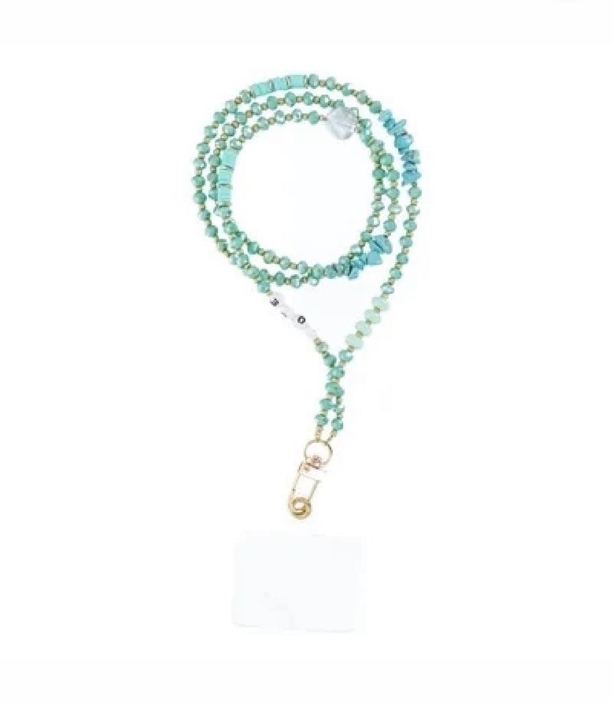 Cordon universel avec perles 82 cm (boucle poignet 41 cm) vert