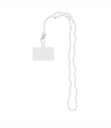 Cordon universel avec perles 74 cm (boucle poignet 37 cm) Blanc