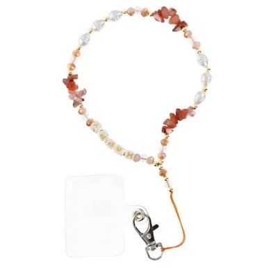 [AR0028209] Cordon universel avec perles 44 cm (boucle poignet 22 cm) Rose