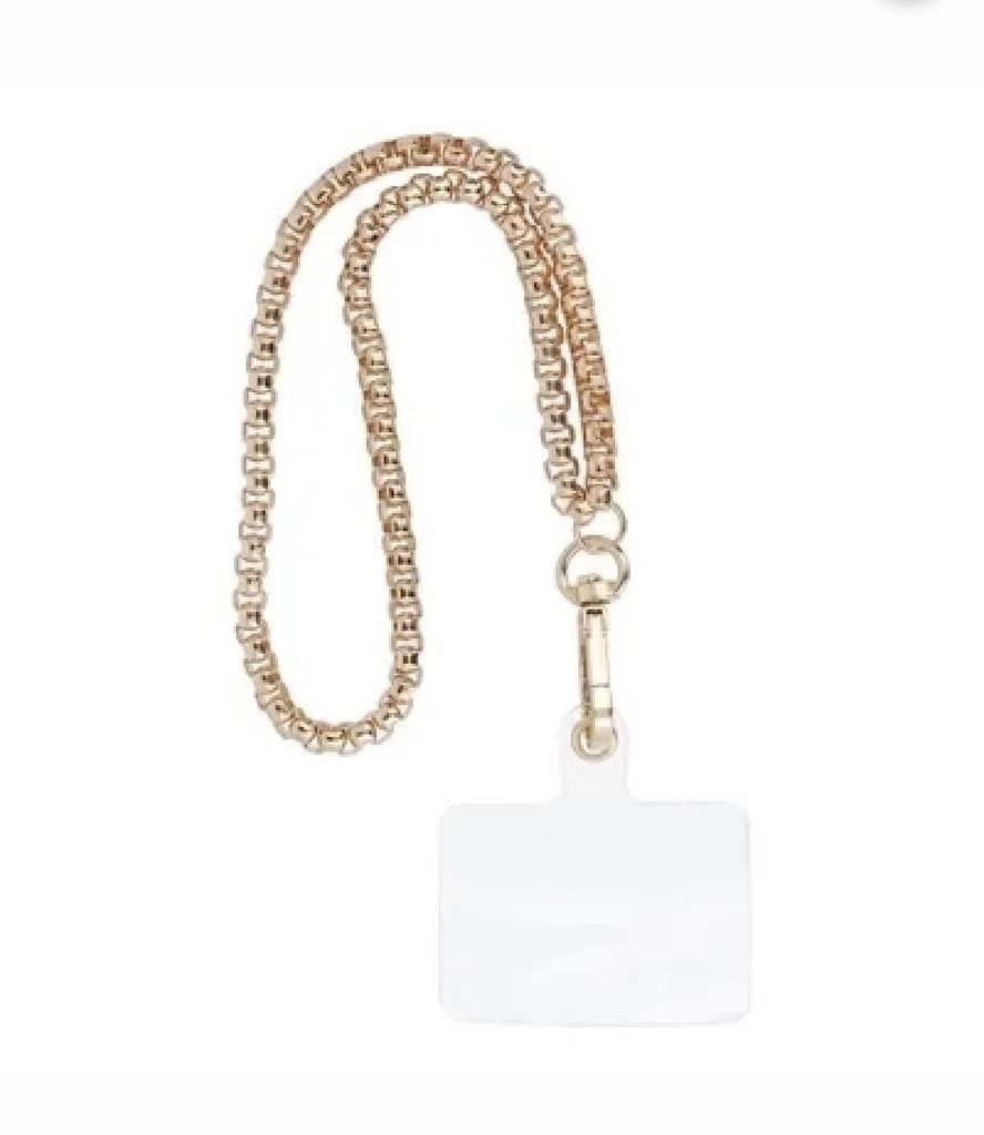 [AR0028200] Cordon universel en chaine métallique type maille carrée 40 cm (boucle poignet 20 cm) or