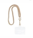 Cordon universel en chaine métallique type maille carrée 40 cm (boucle poignet 20 cm) or