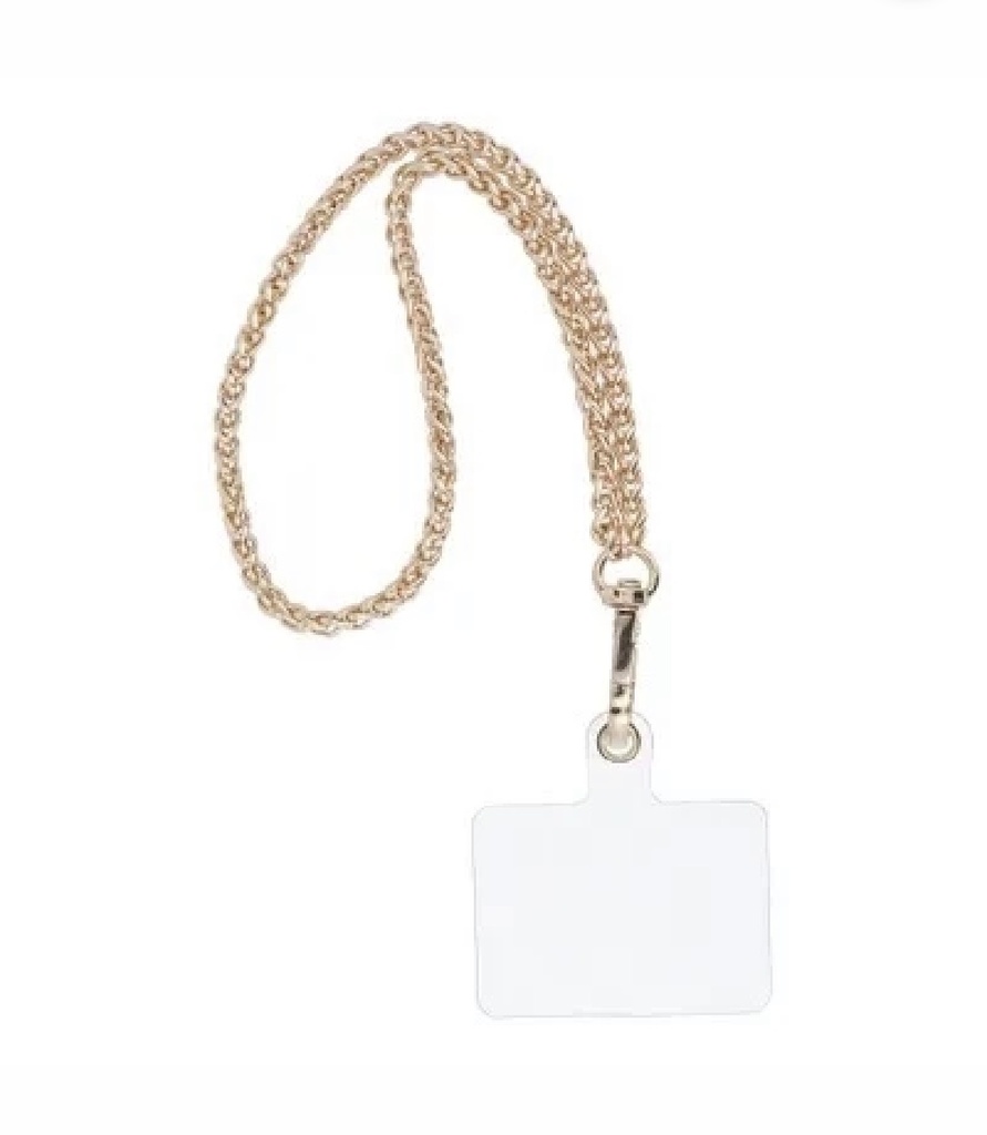 Cordon universel en chaine métallique 40 cm type maille tressée (boucle poignet 20 cm) or